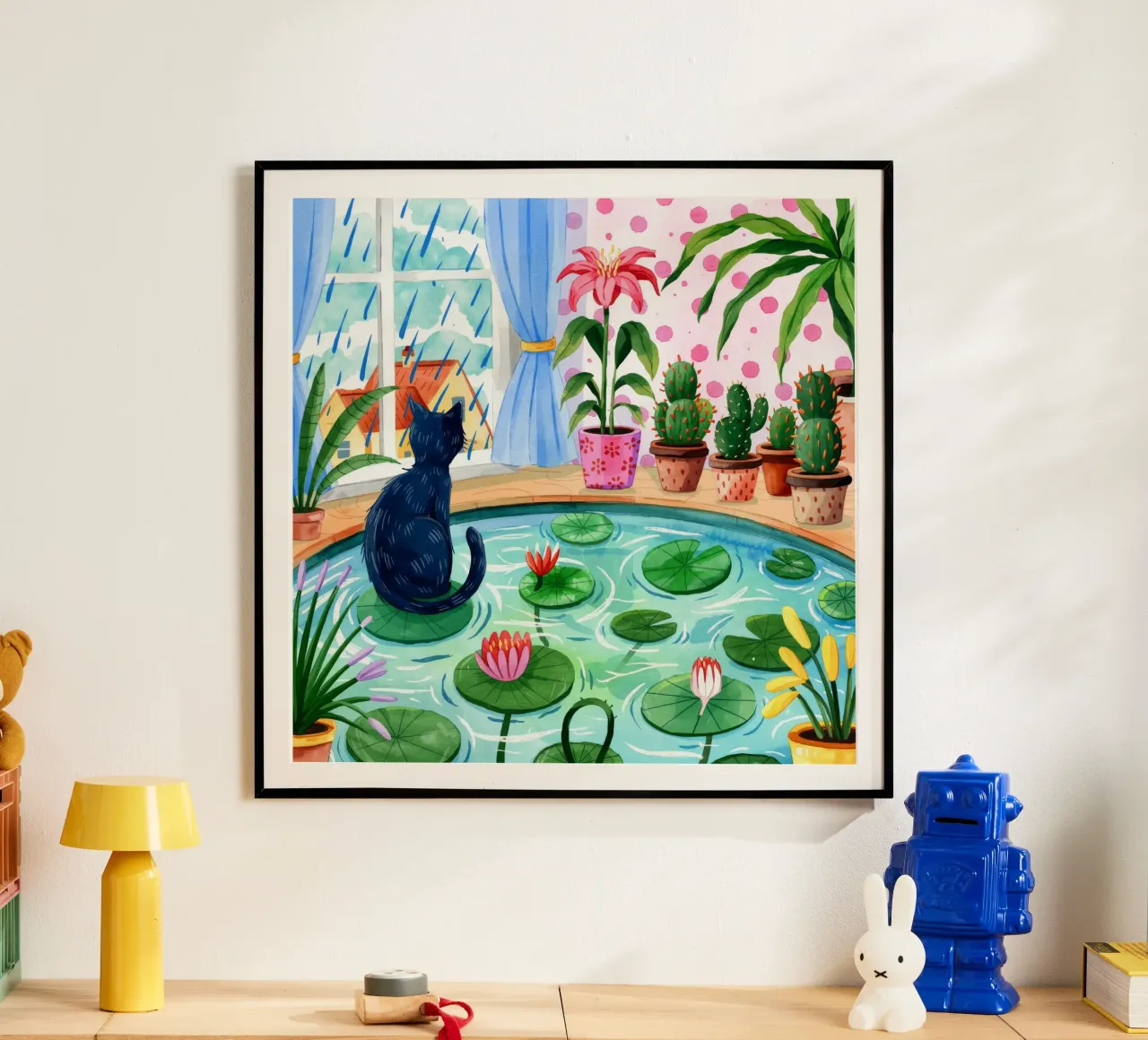 Giardino sereno per gatti poster da Murni Strokes