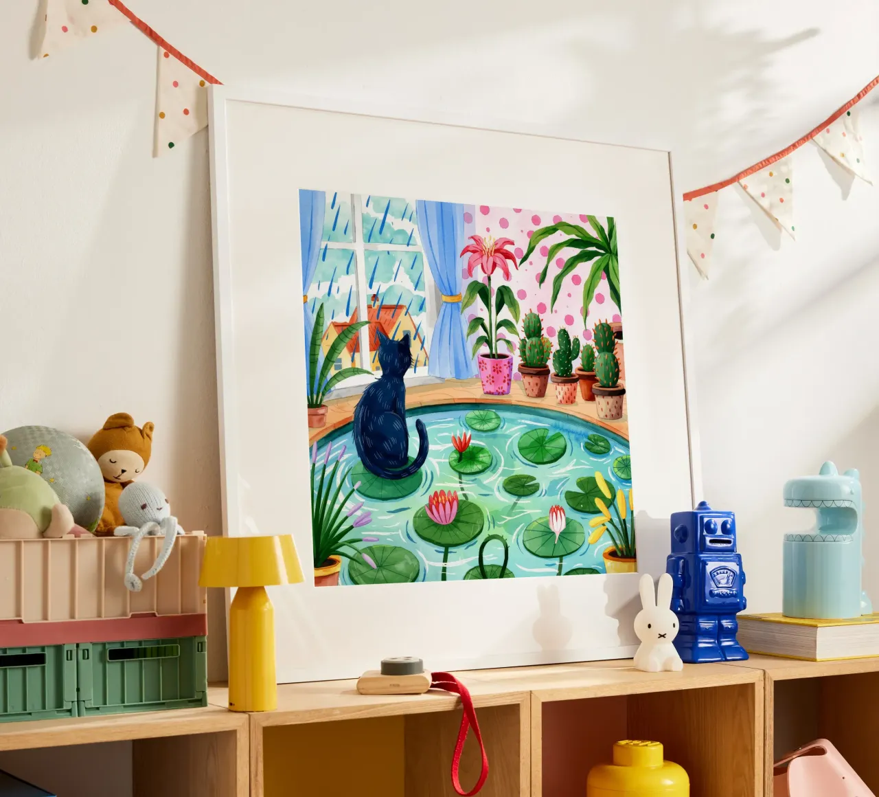Giardino sereno per gatti poster da Murni Strokes