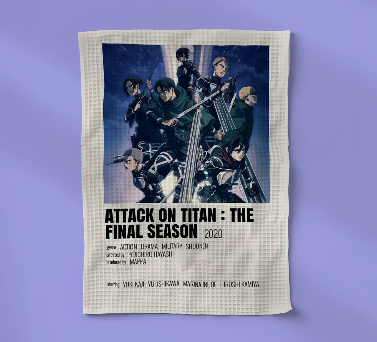 ATTACK ON TITAN THE FINAL SEASON 2020 canovaccio da cucina da Totoya