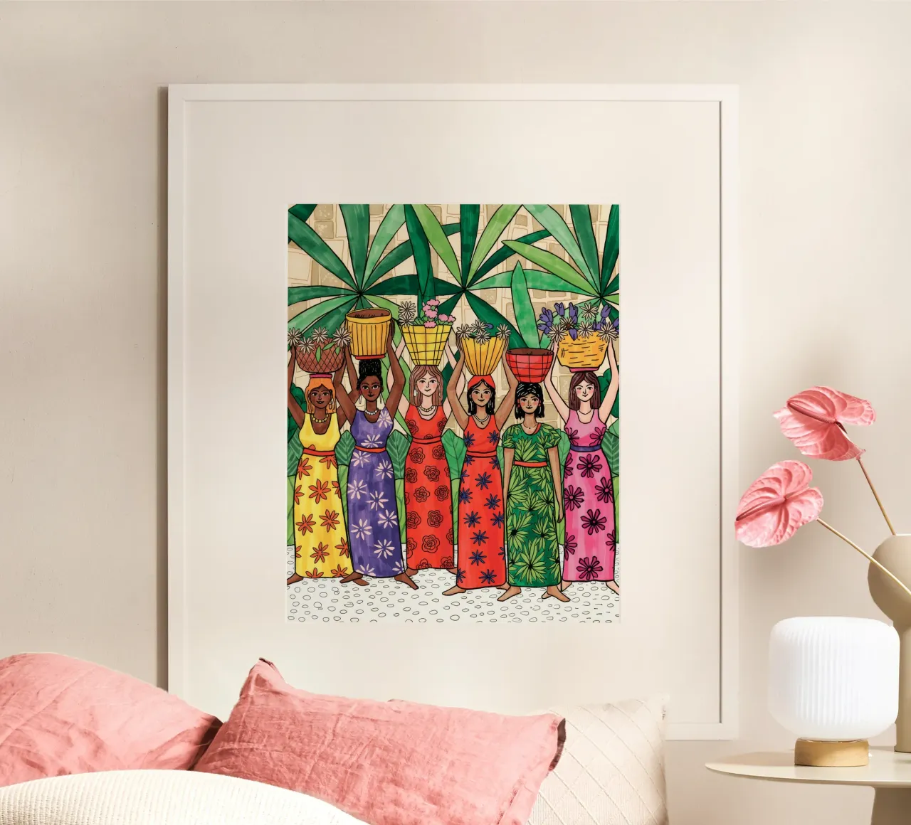Il mercato vibrante delle donne poster da Murni Strokes