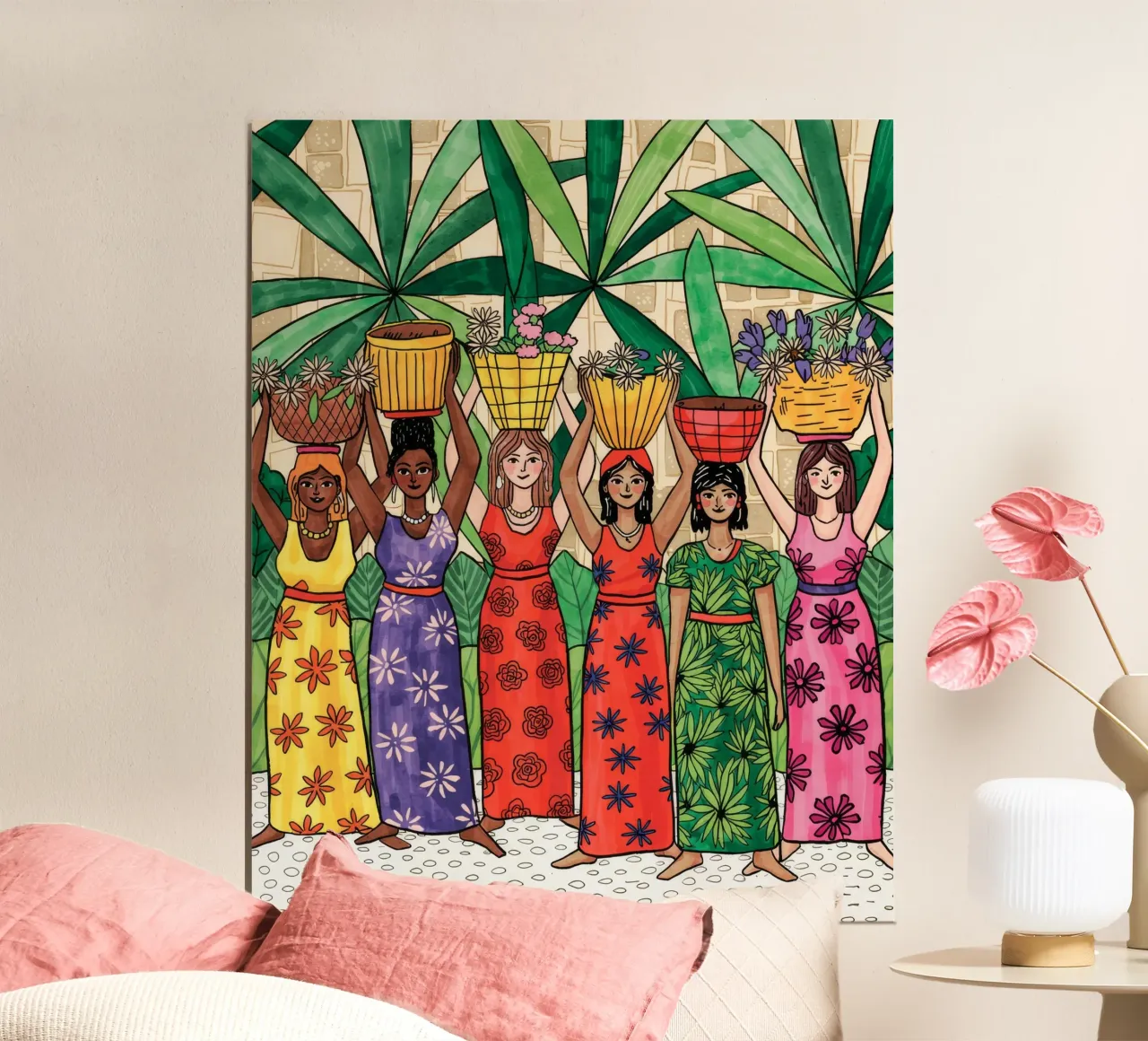 Il mercato vibrante delle donne poster da Murni Strokes