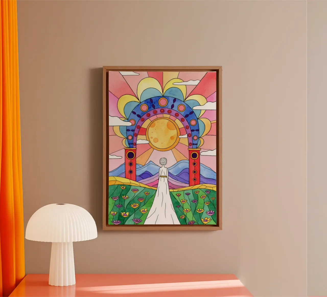 Stralende bruidsboog canvas met Baklijst van Murni Strokes
