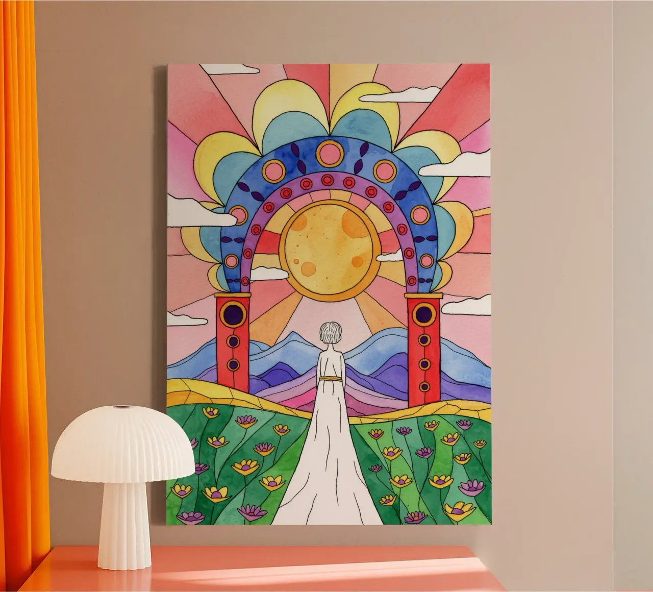 Stralende bruidsboog canvas met Baklijst van Murni Strokes
