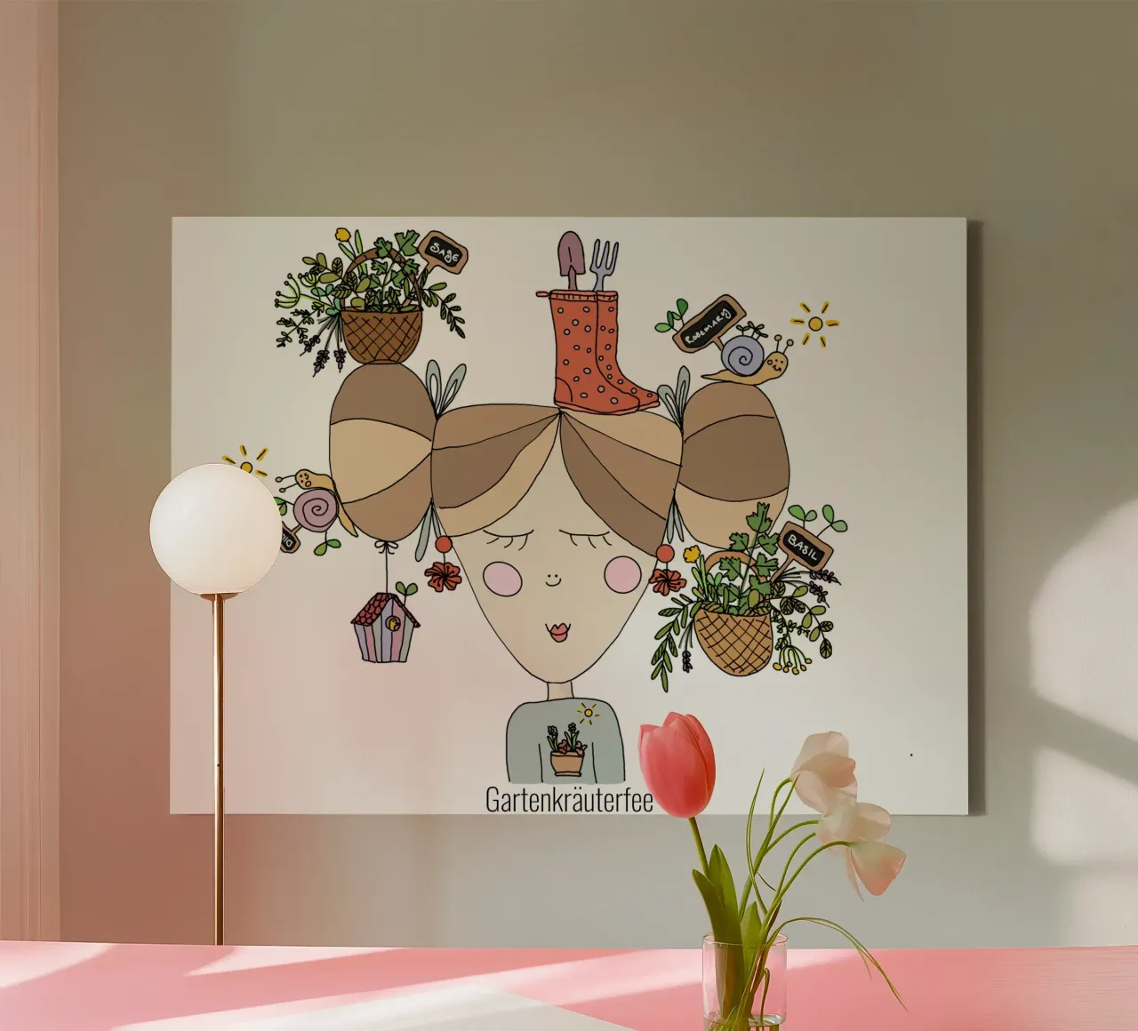 Tuin kruidenfee canvas met Baklijst van littlereminder