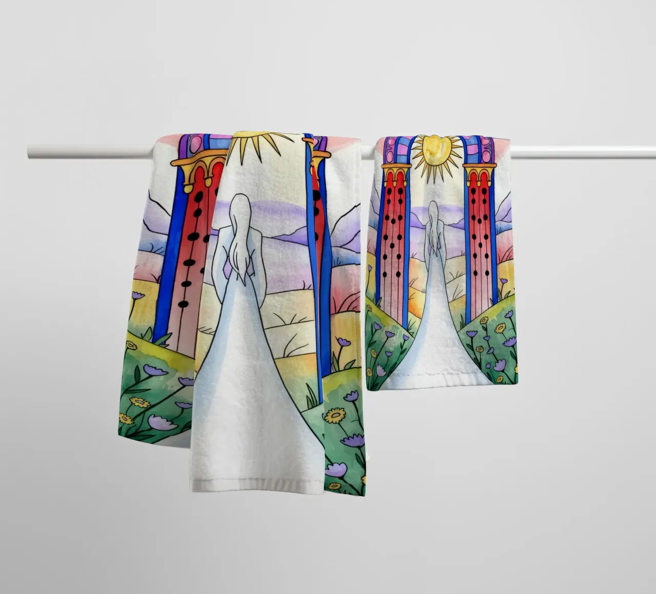 Etherisch Bruidspad badhanddoek van Murni Strokes