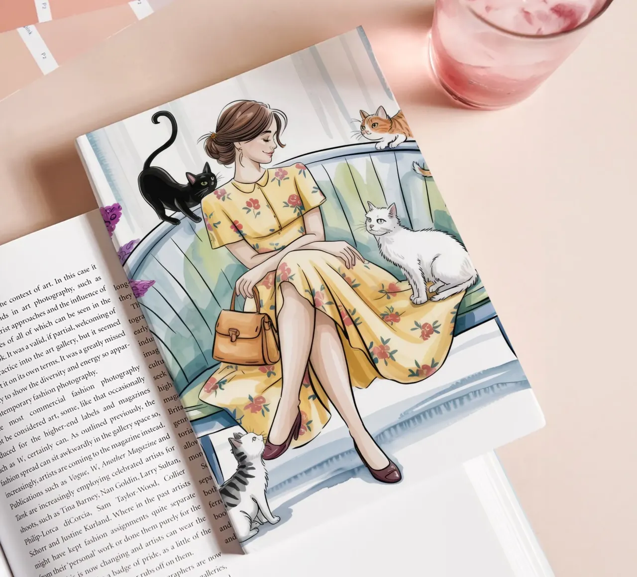 Cozy Cat Lady notebook by Murni Strokes