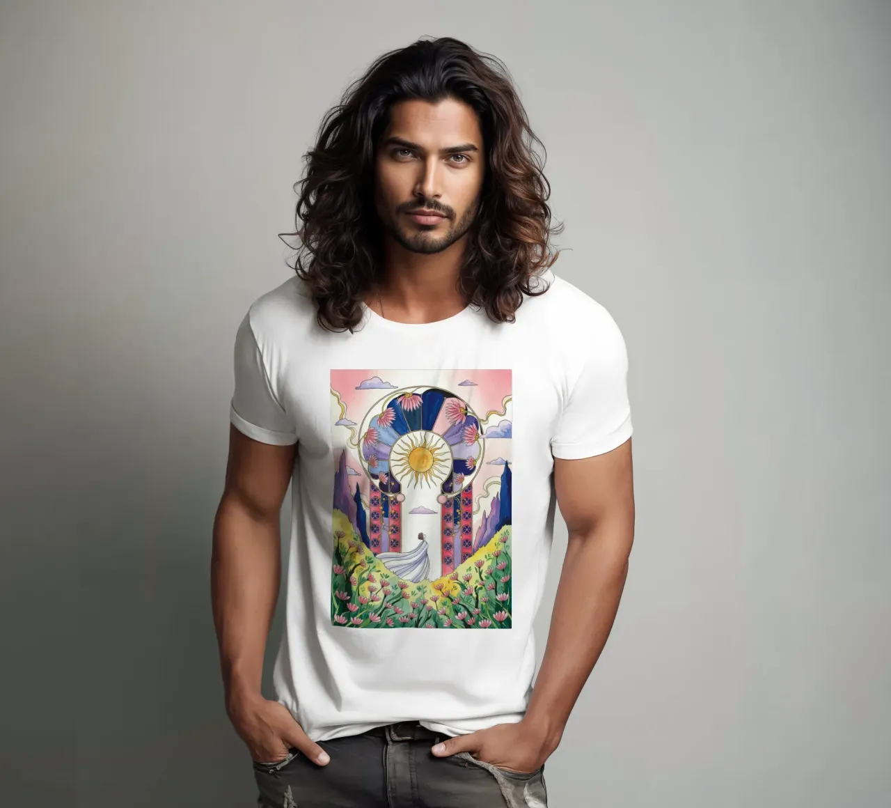 Hemelse bruidsboog t-shirt van Murni Strokes