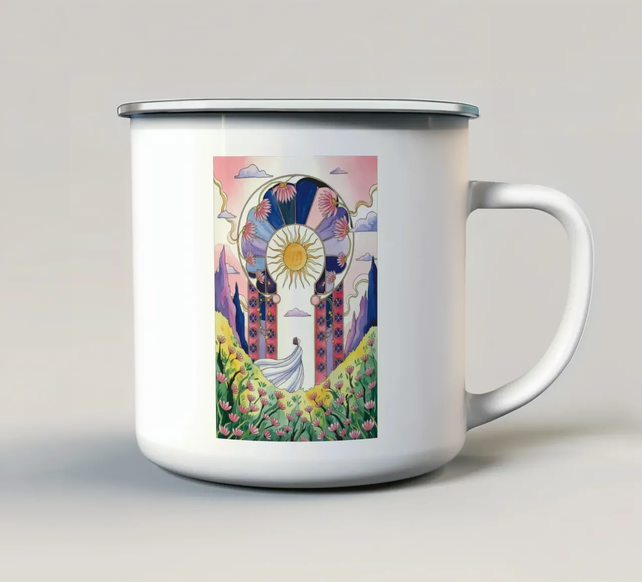 Arco nuziale celeste tazza in smalto da Murni Strokes