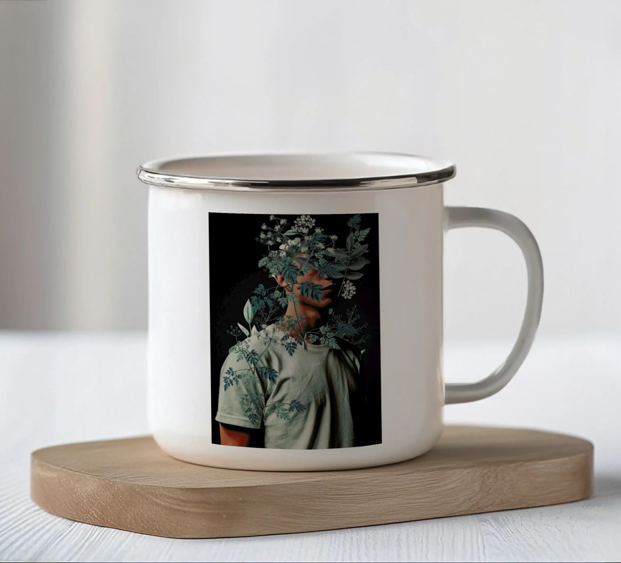 Waiting To Inhale taza de esmalte de Frank Moth