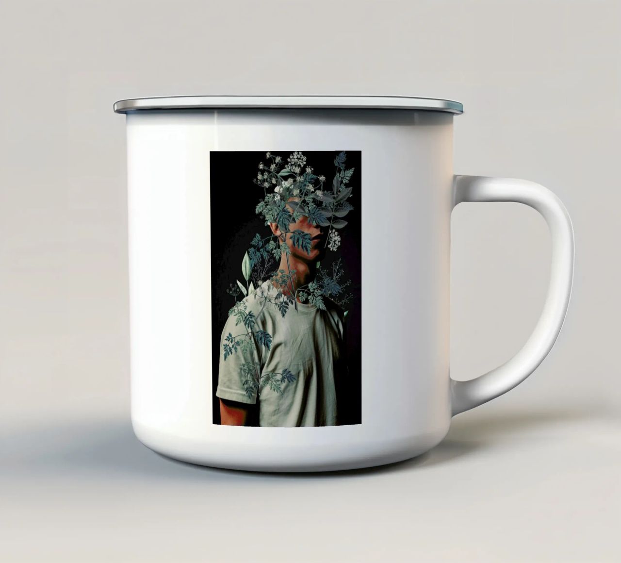 Waiting To Inhale taza de esmalte de Frank Moth