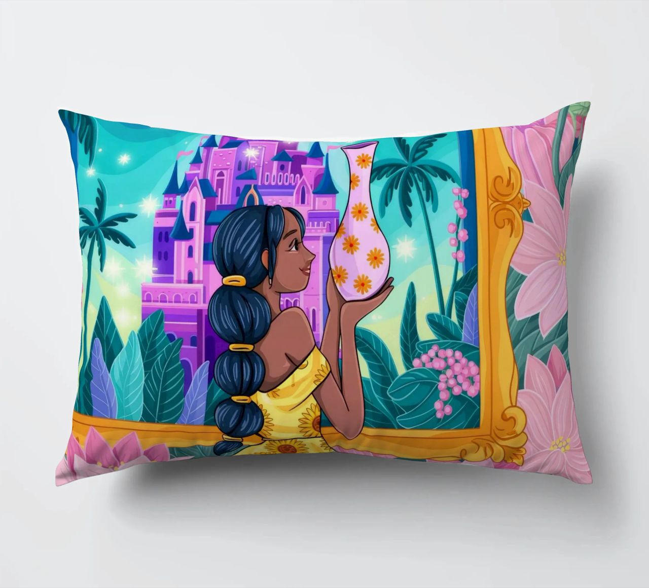 Vue du château enchanté coussin de Murni Strokes