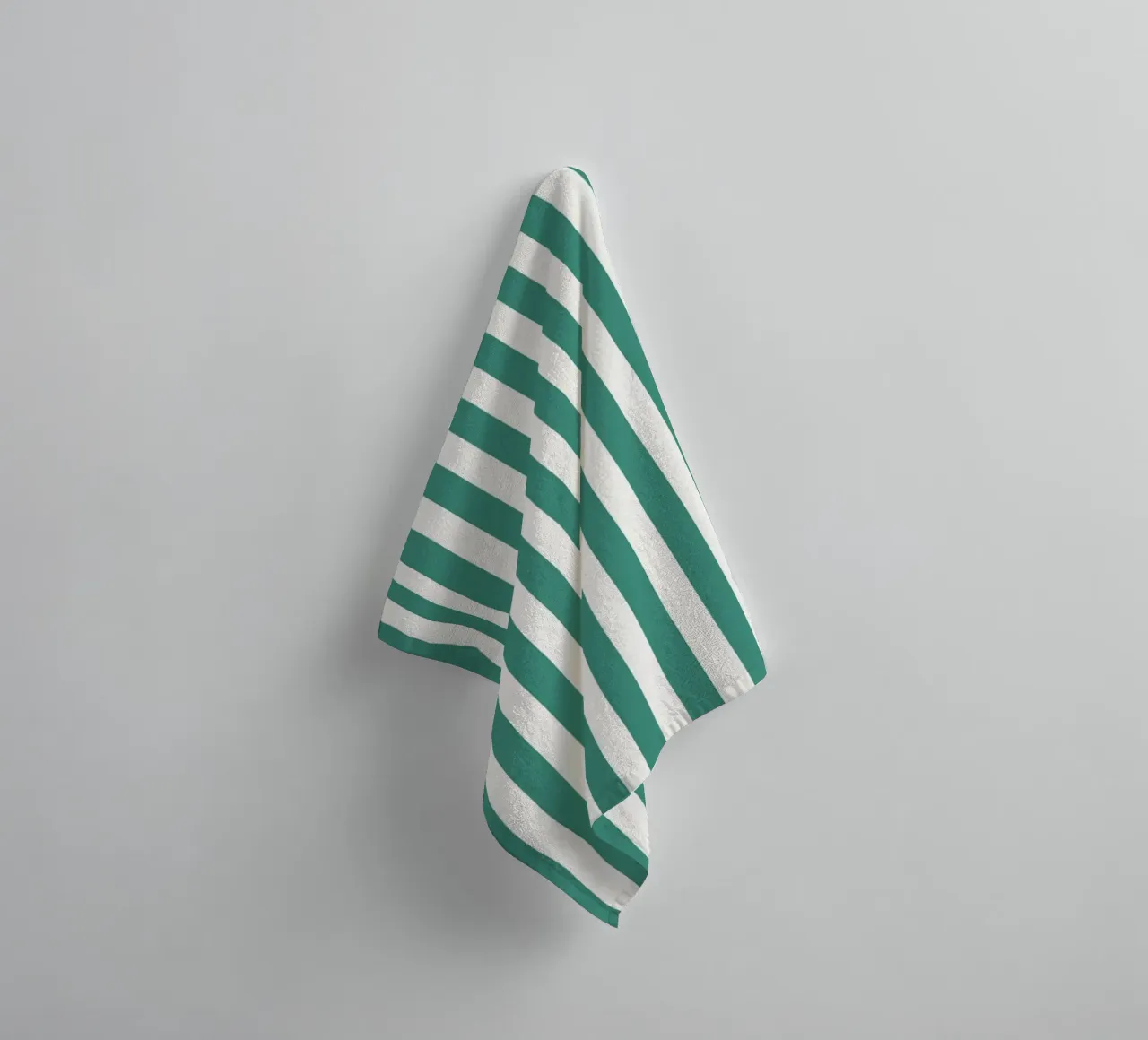 Turquoise and Beige Stripes Pattern towel by Paigaam Studio