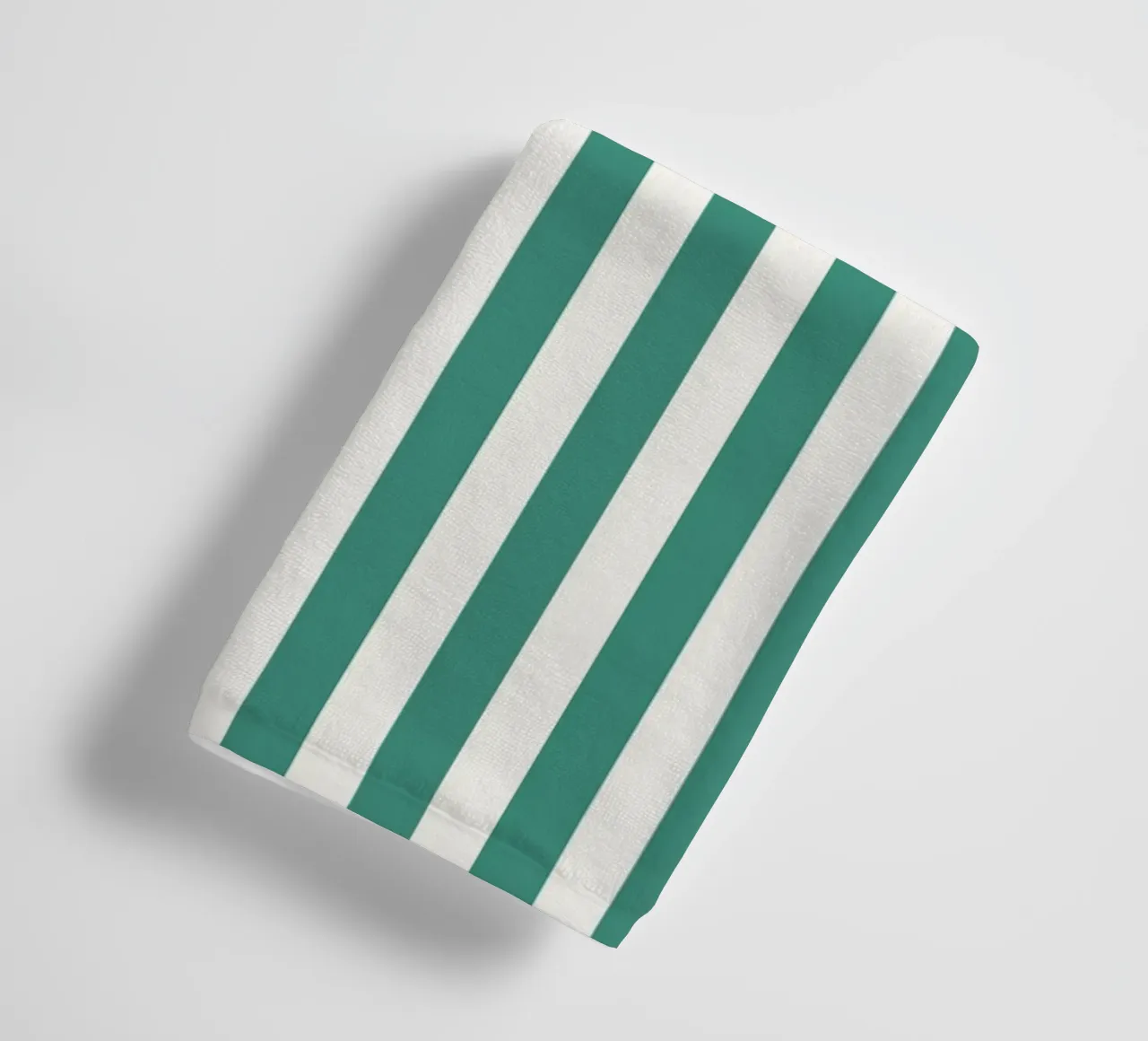 Turquoise and Beige Stripes Pattern towel by Paigaam Studio