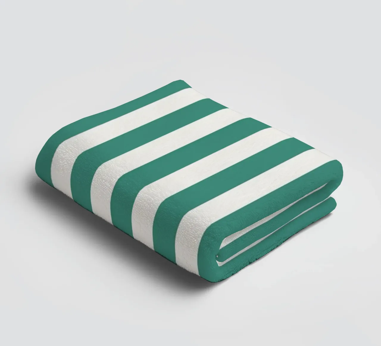 Turquoise and Beige Stripes Pattern towel by Paigaam Studio
