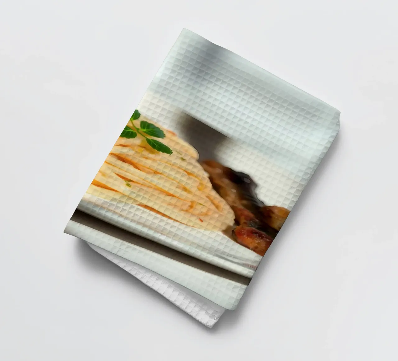 Deliziosa pasta cremosa servita su un piatto con verdure grigliate canovaccio da cucina da DesignDoodle