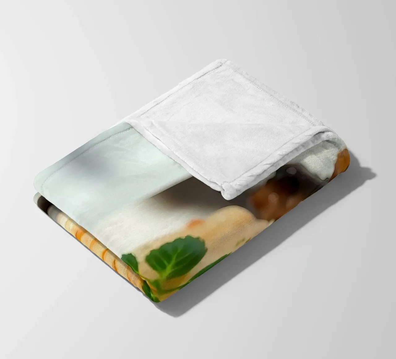 Deliziosa pasta cremosa servita su un piatto con verdure grigliate coperta in pile da DesignDoodle