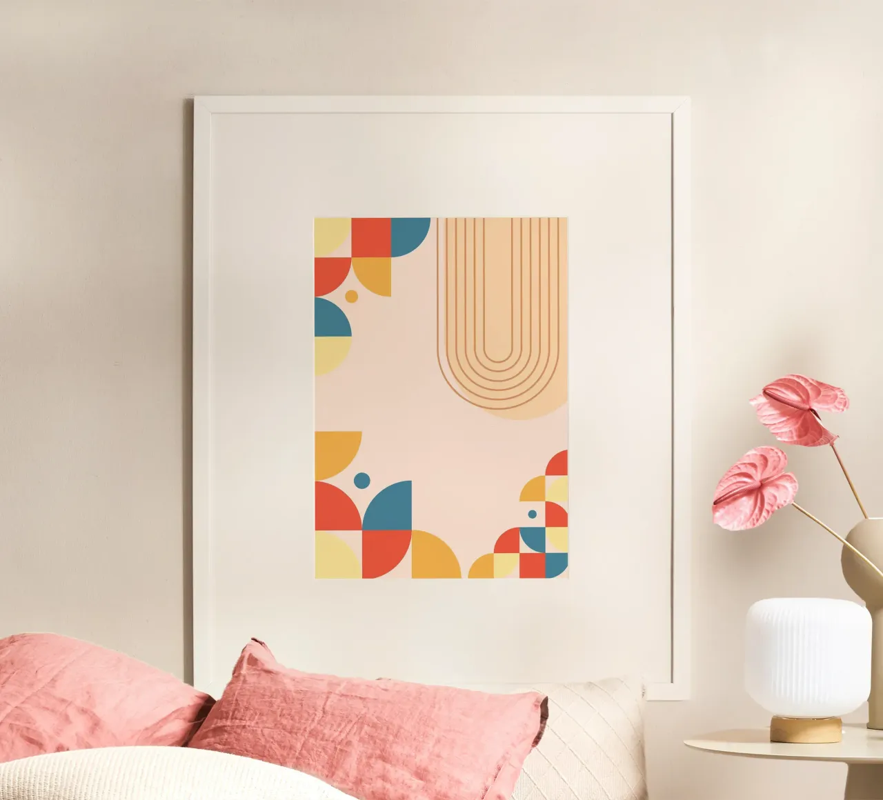 Motif abstrait coloré poster de Purrfect Whiskers Art