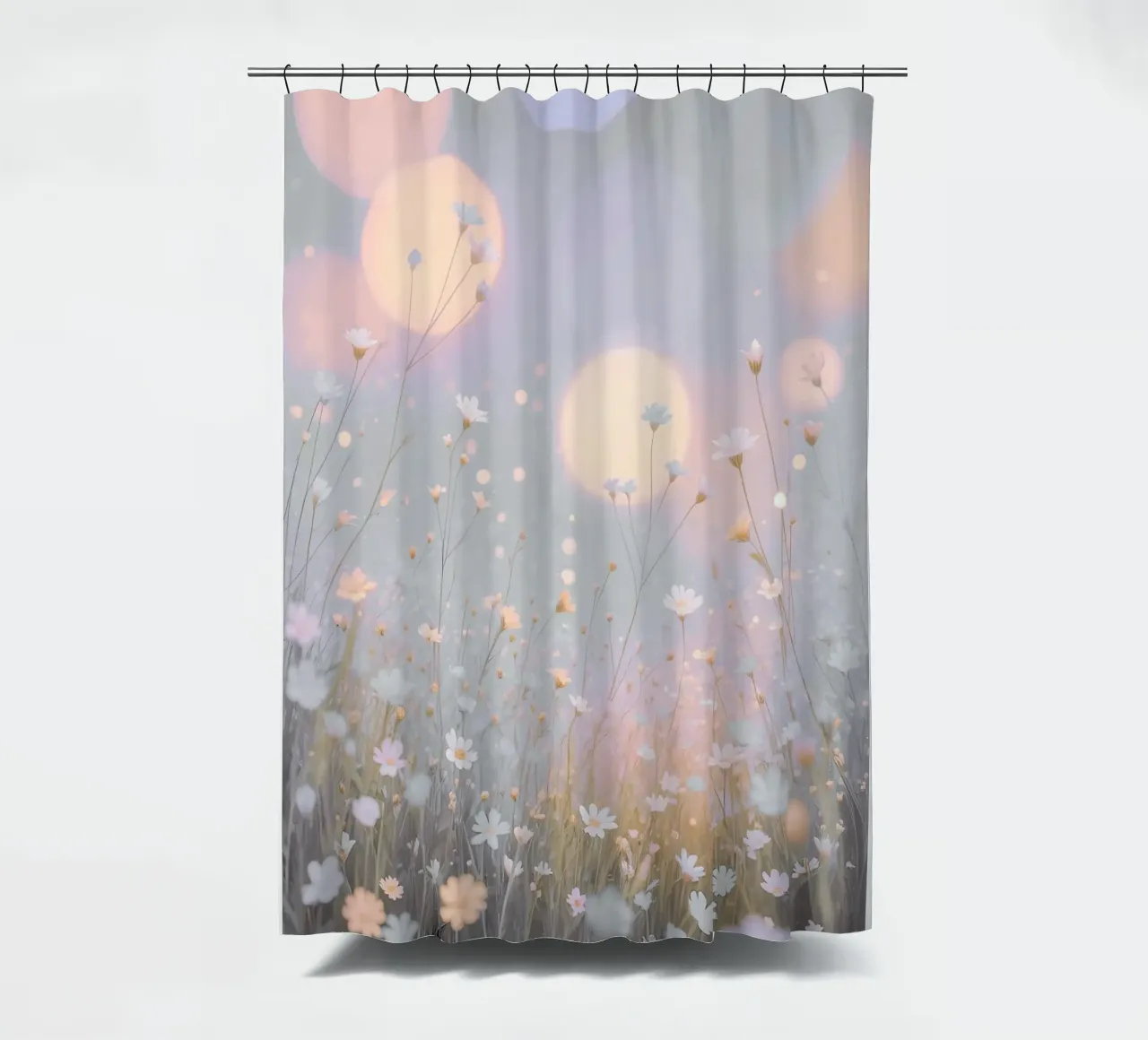 Dreamy Meadow Glow shower curtain by Moon  Bloom