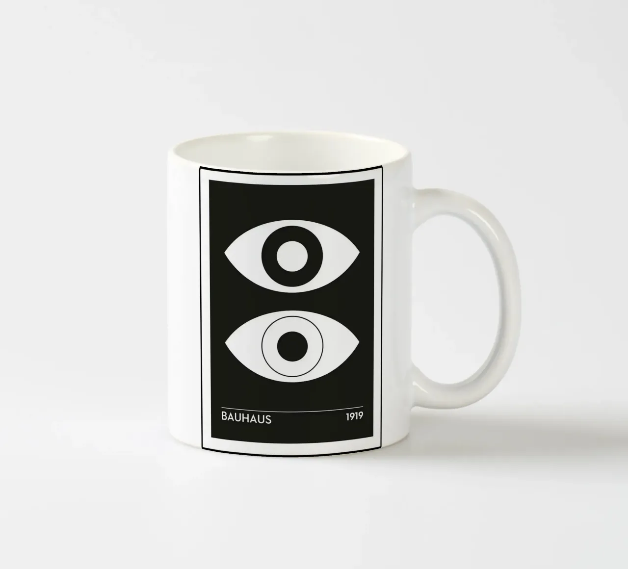 Bauhaus 99 Occhi minimalisti tazza in ceramica da Purrfect Whiskers Art