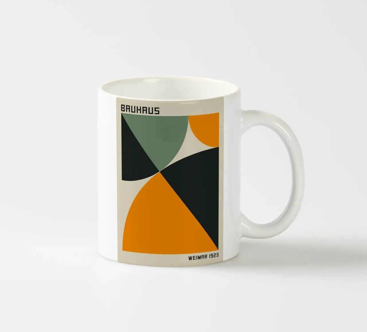 Bauhaus arancione 16 tazza in ceramica da Purrfect Whiskers Art
