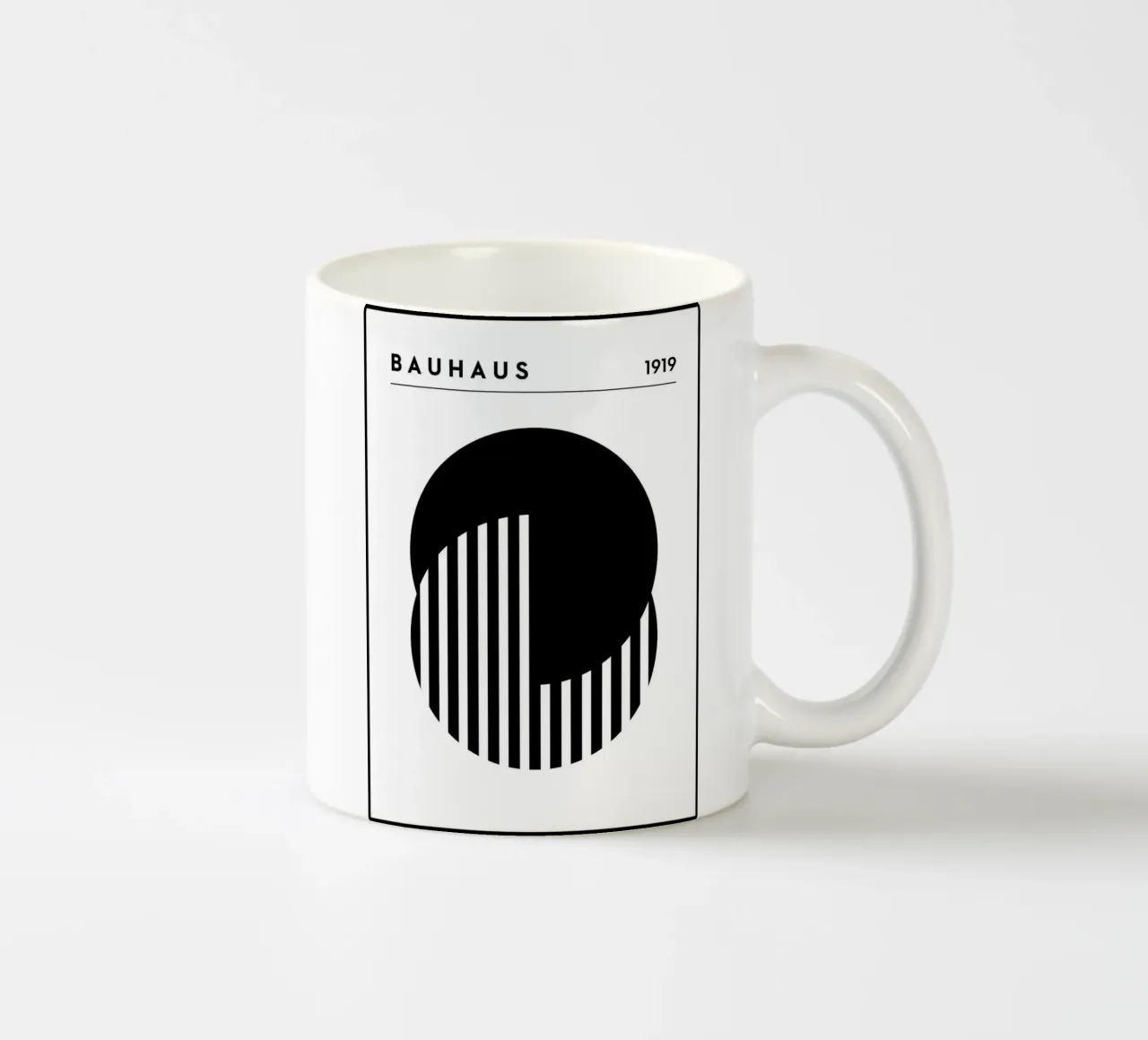 Bauhaus nero tazza in ceramica da Purrfect Whiskers Art