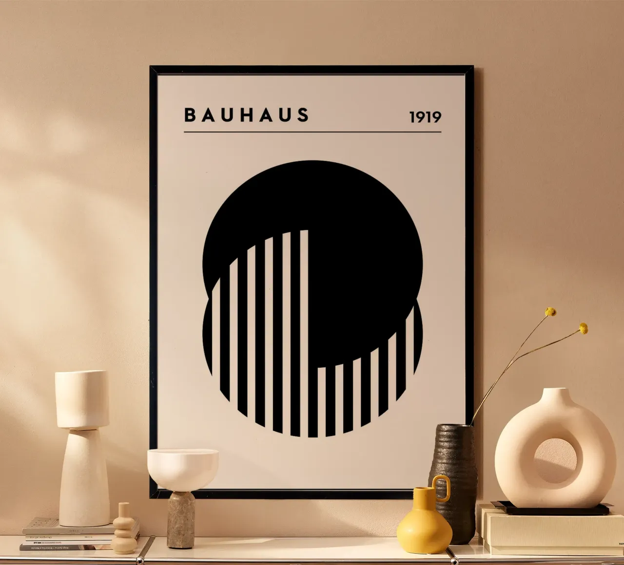 Bauhaus black poster by Purrfect Whiskers Art