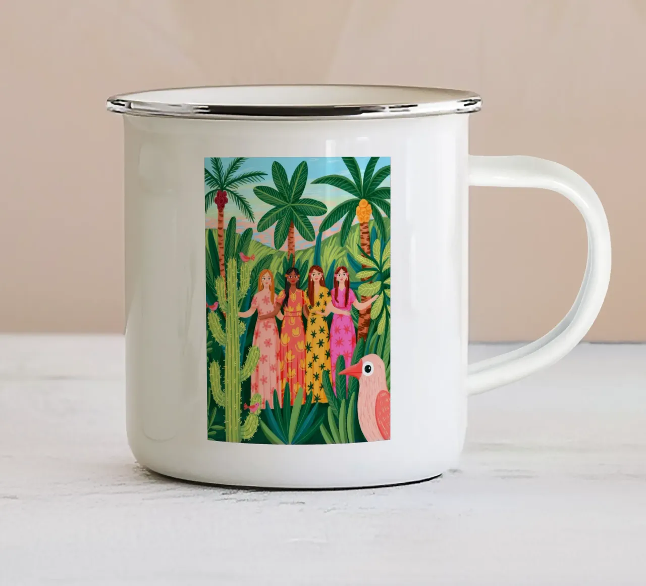 Armonia tropicale tazza in smalto da Murni Strokes