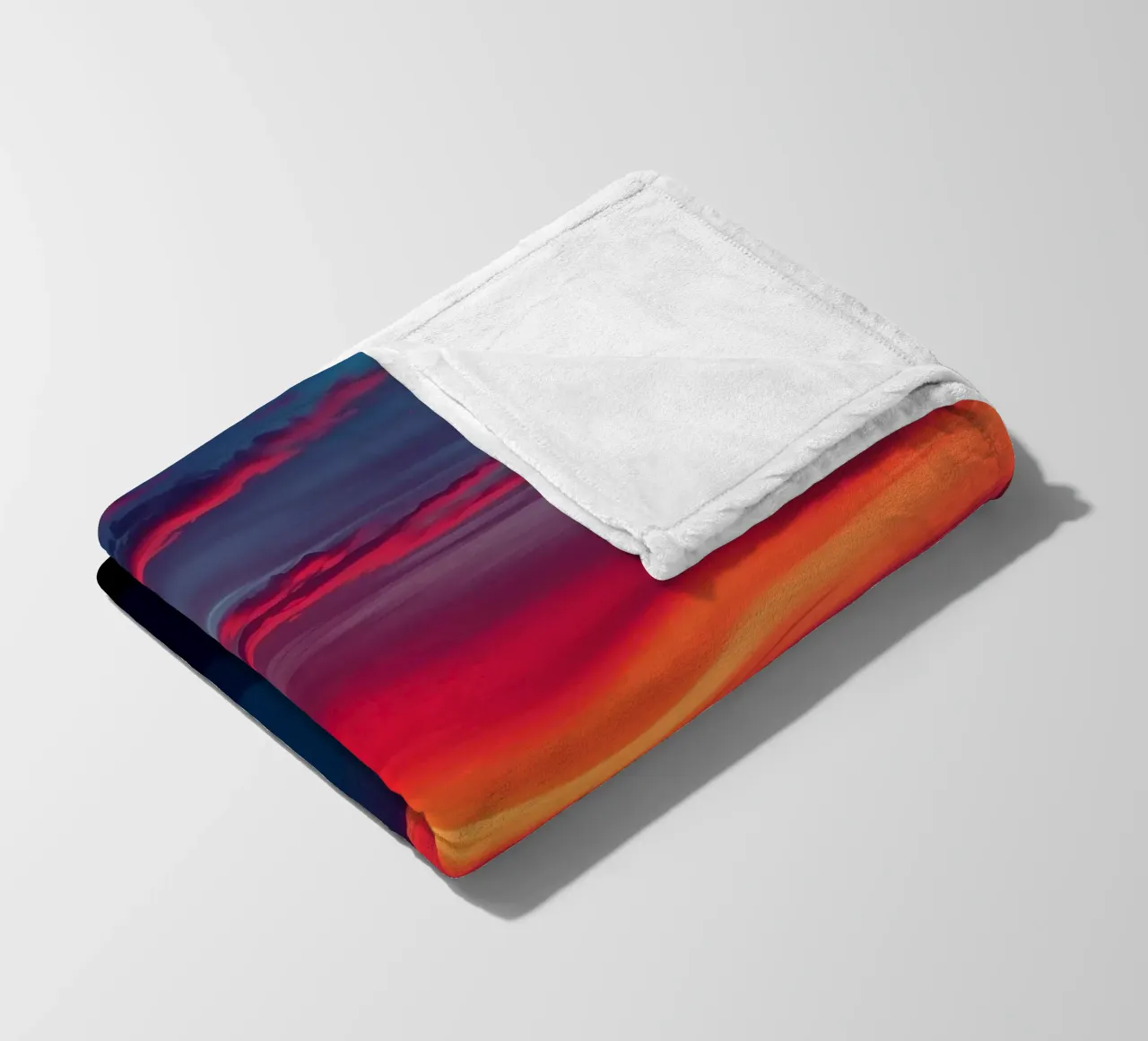 Sunset over mountain range, clouds and tranquil scene fleece blanket by DesignDoodle