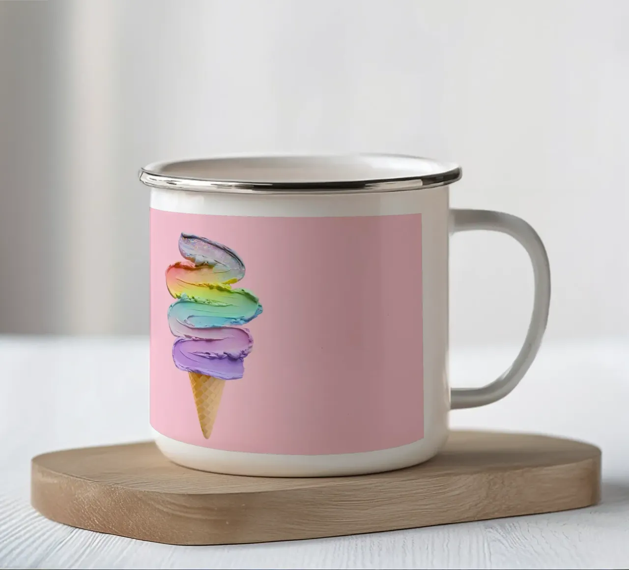 Delizia di vortici arcobaleno tazza in smalto da cafelab