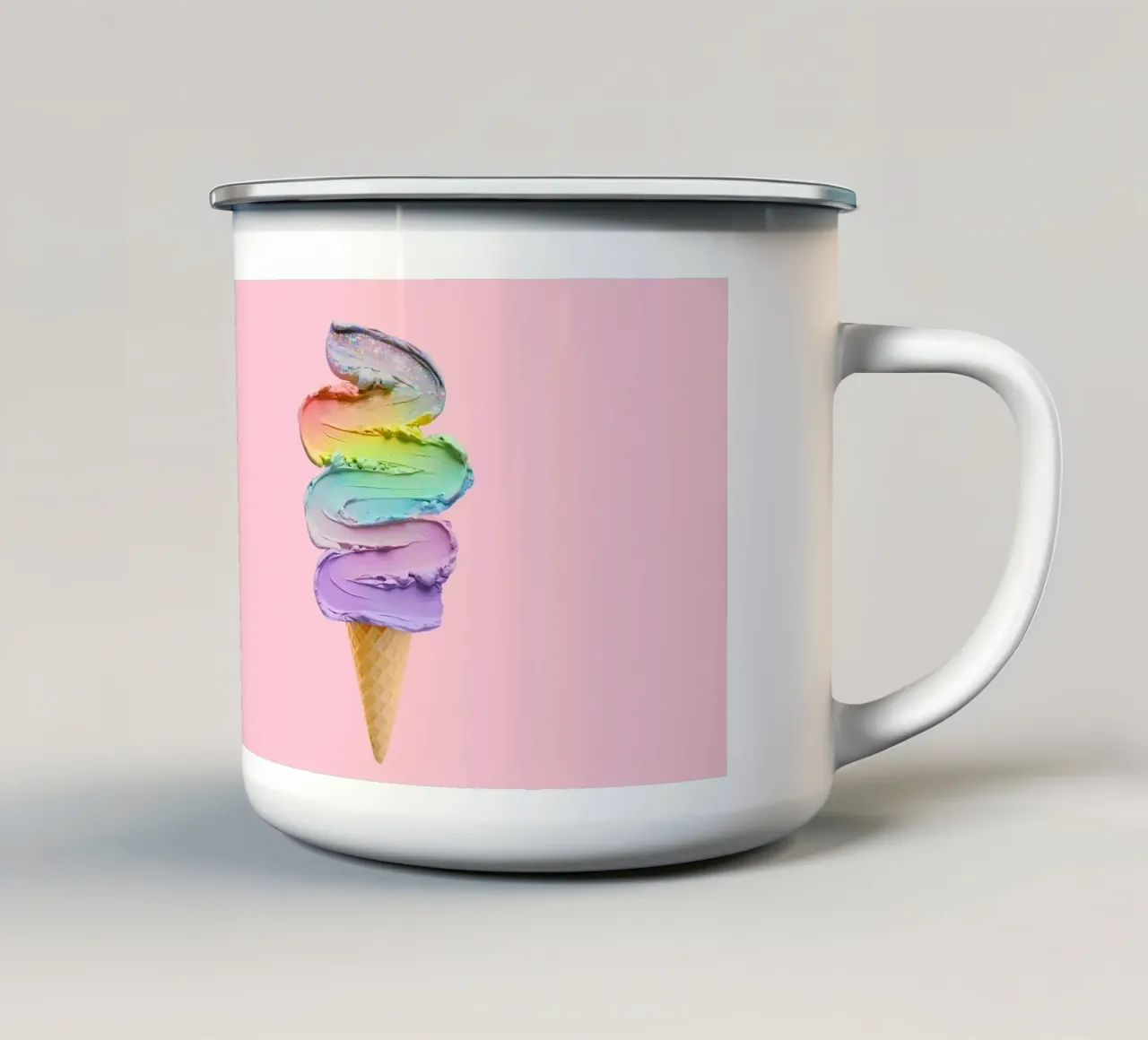 Delizia di vortici arcobaleno tazza in smalto da cafelab