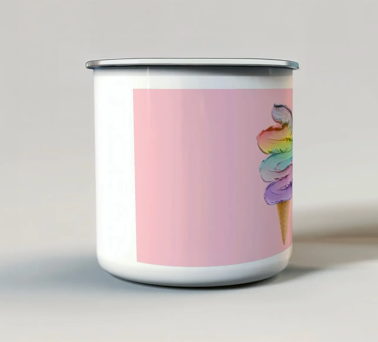 Delizia di vortici arcobaleno tazza in smalto da cafelab