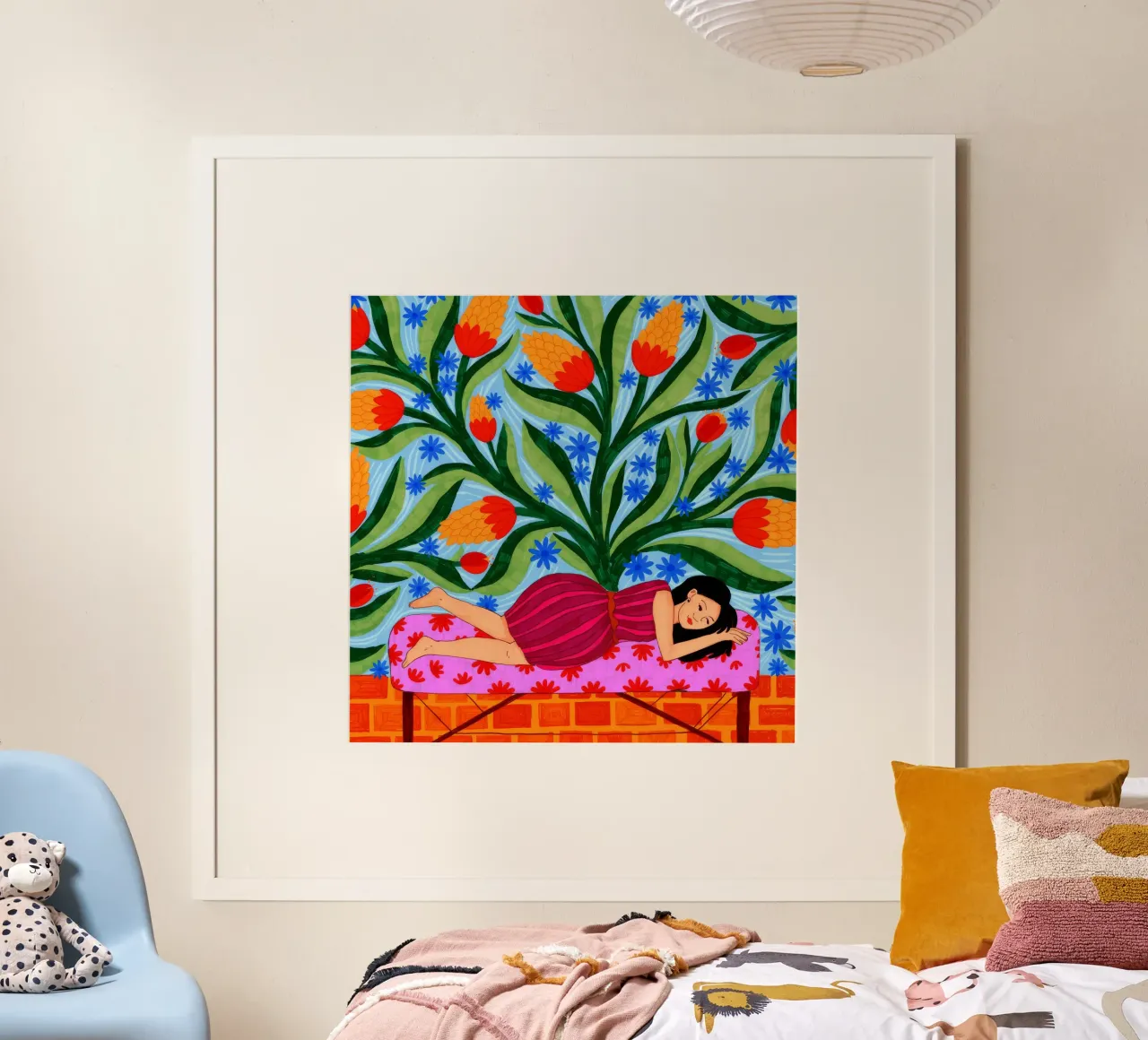 Sogno floreale poster con telaio in alluminio da Murni Strokes