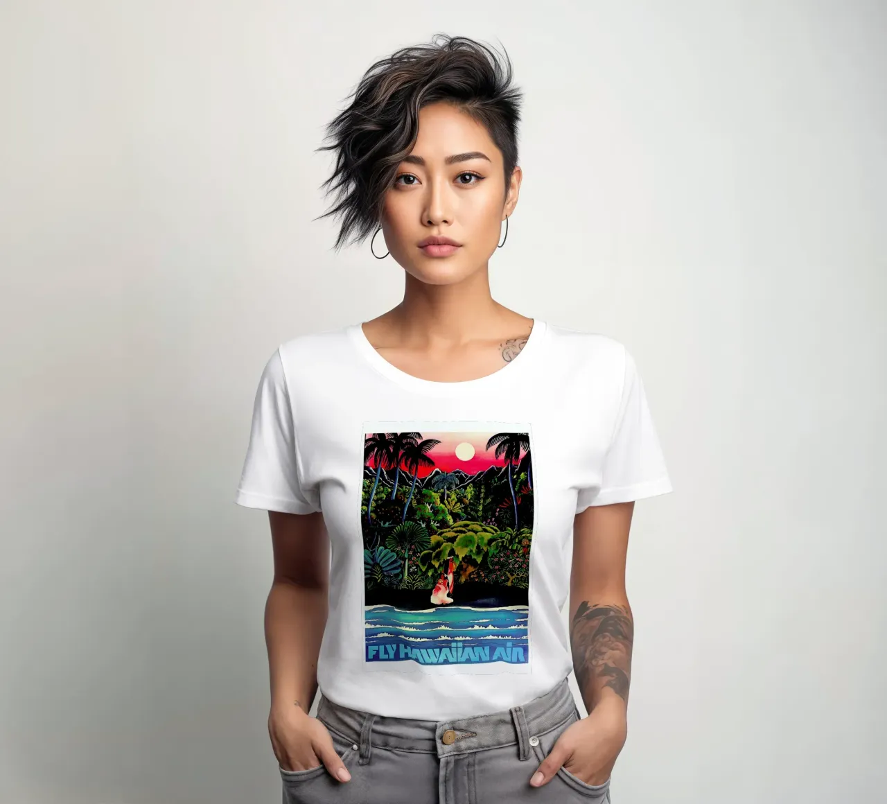hawaii2 women's fitted t-shirt by Robert Livingston