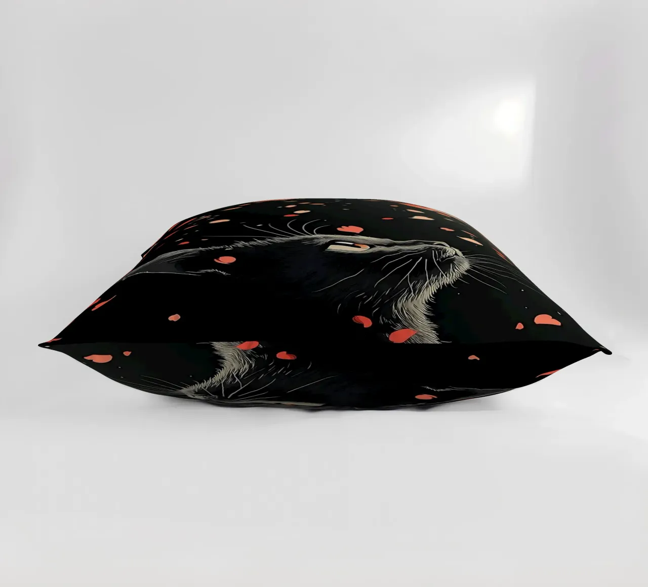 gatto nero in fiore di ciliegio cuscino da Margaret Marie Ostrout