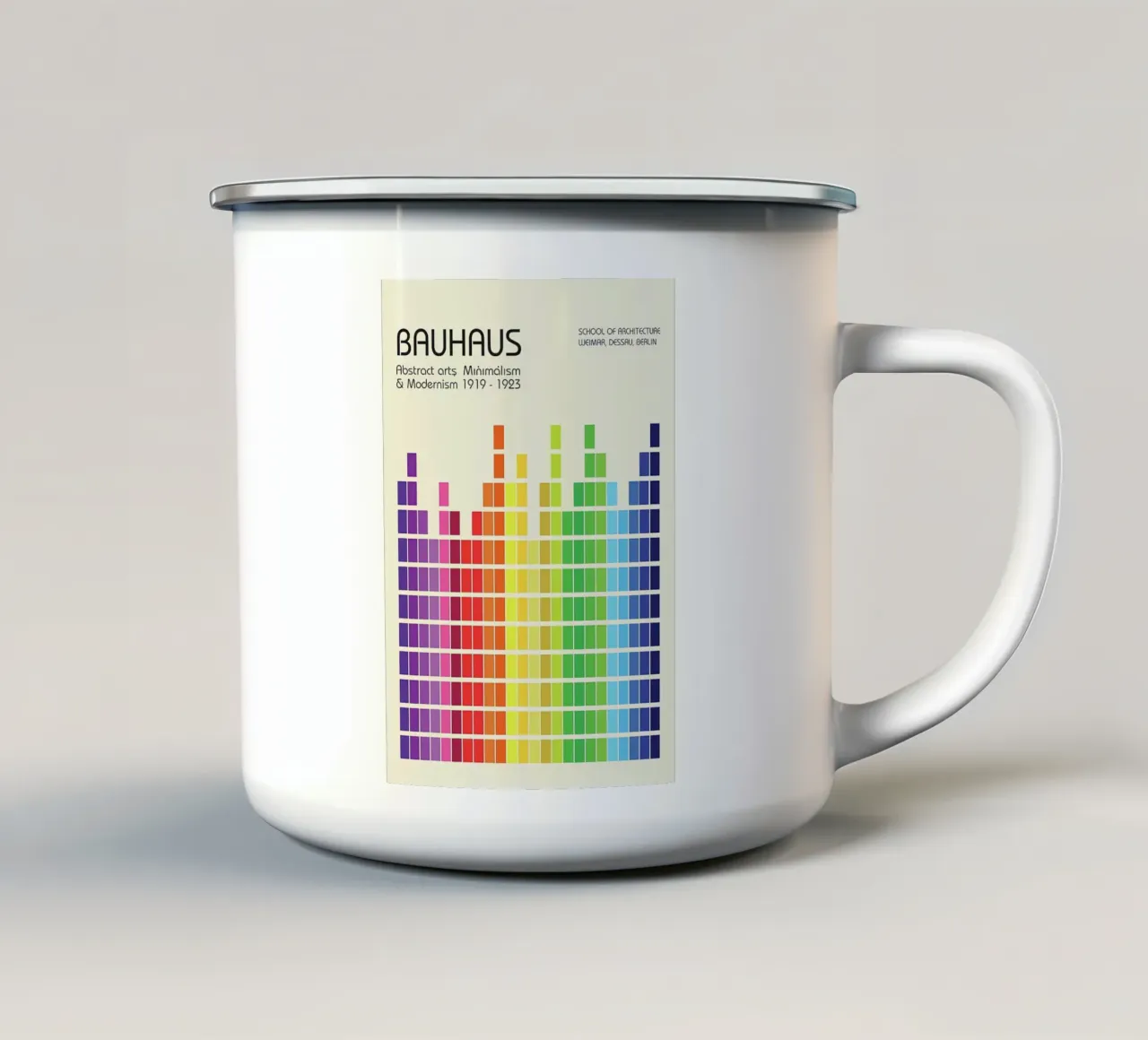 Arcobaleno Bauhaus tazza in smalto da Charles A Boudreau