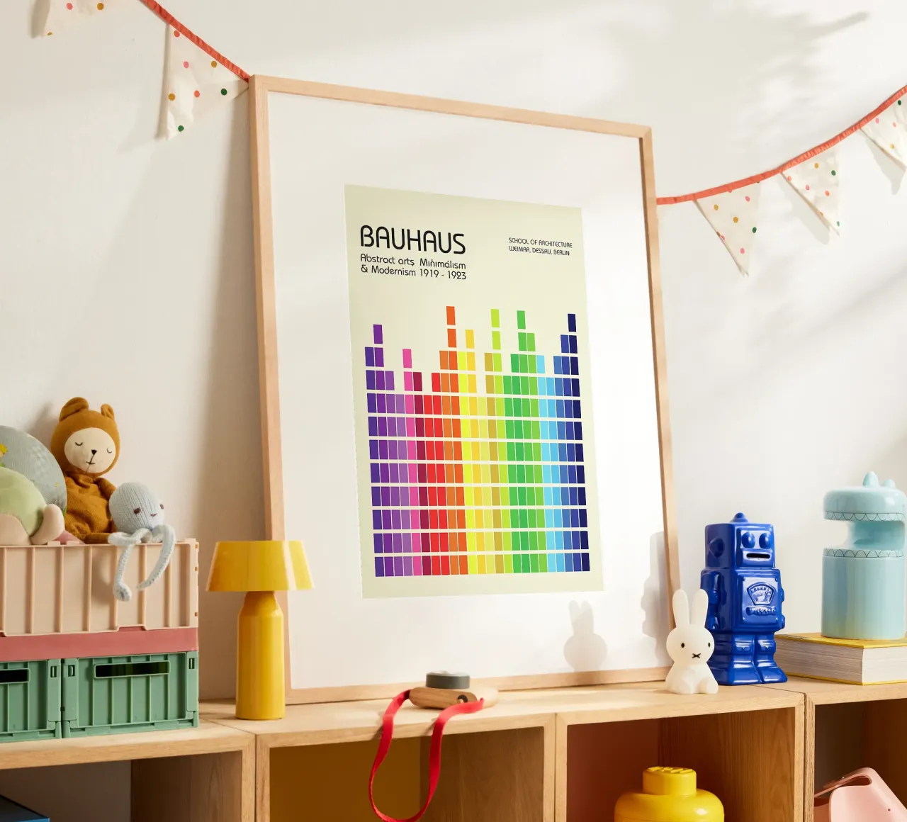 Arcobaleno Bauhaus poster con telaio in plastica da Charles A Boudreau