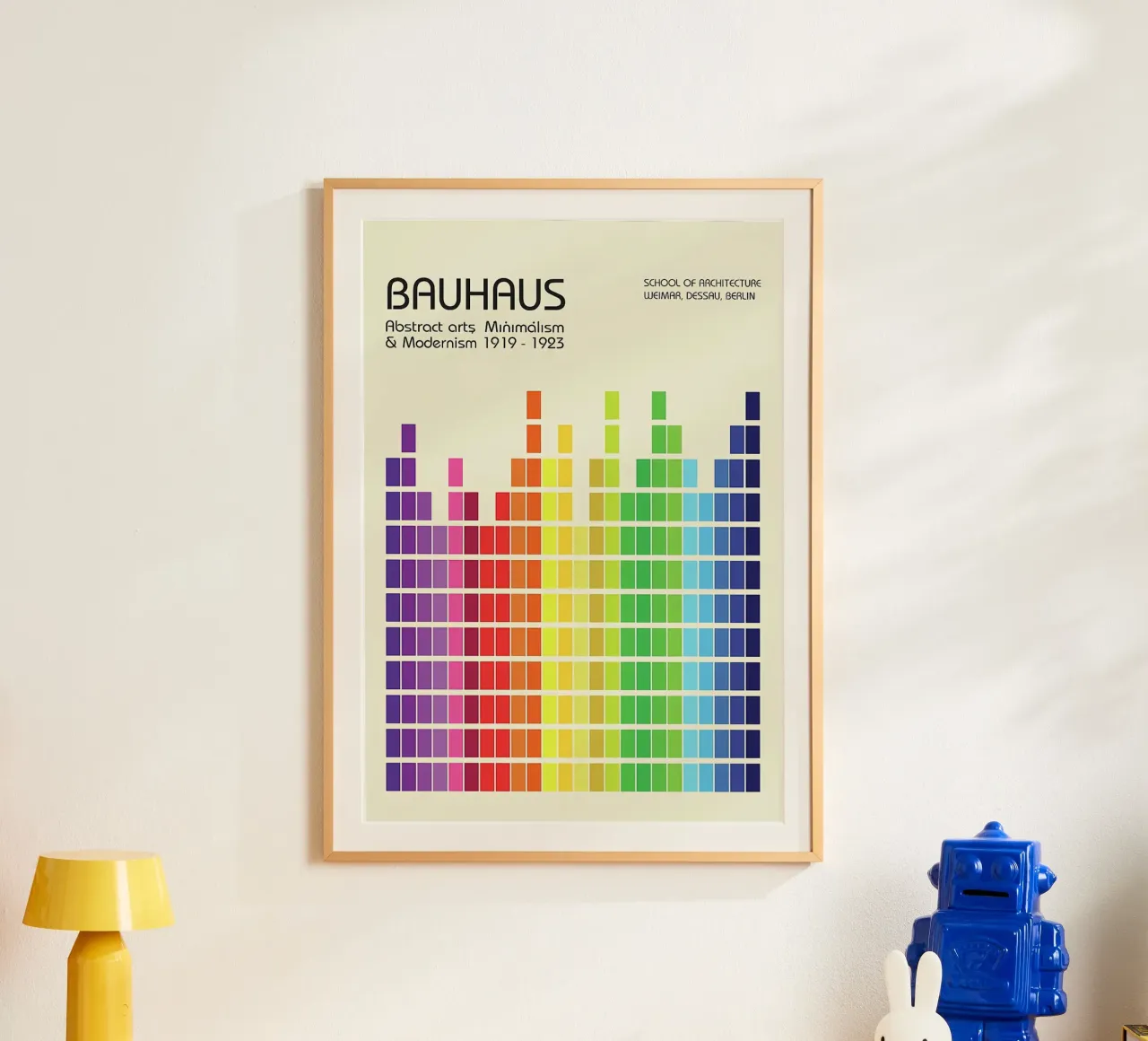 Arcobaleno Bauhaus poster con telaio in plastica da Charles A Boudreau