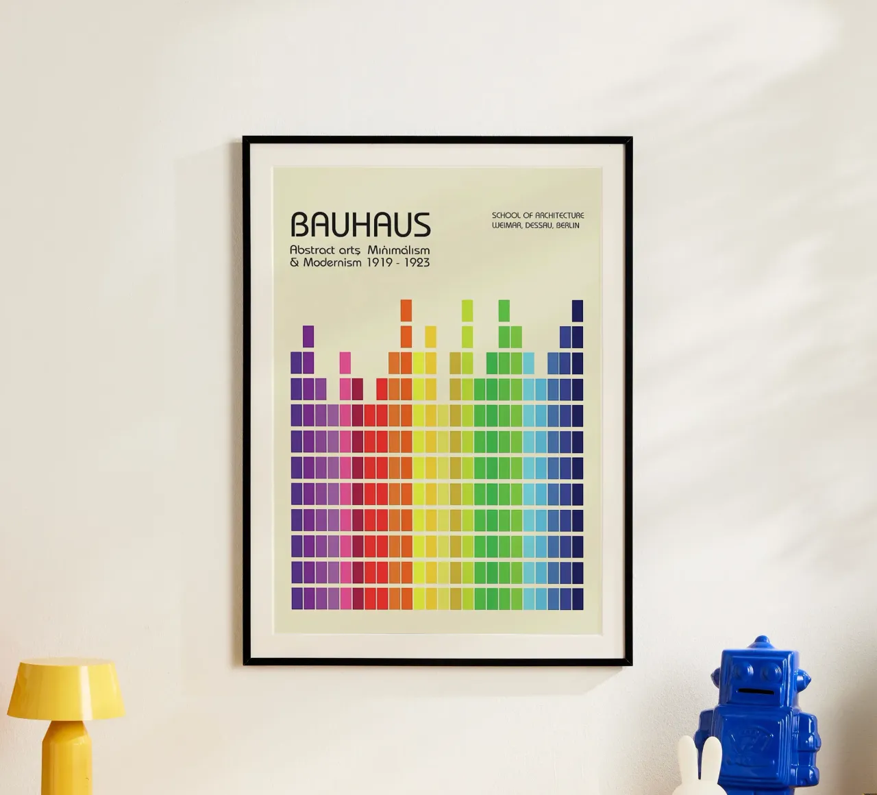 Arcobaleno Bauhaus poster con telaio in plastica da Charles A Boudreau