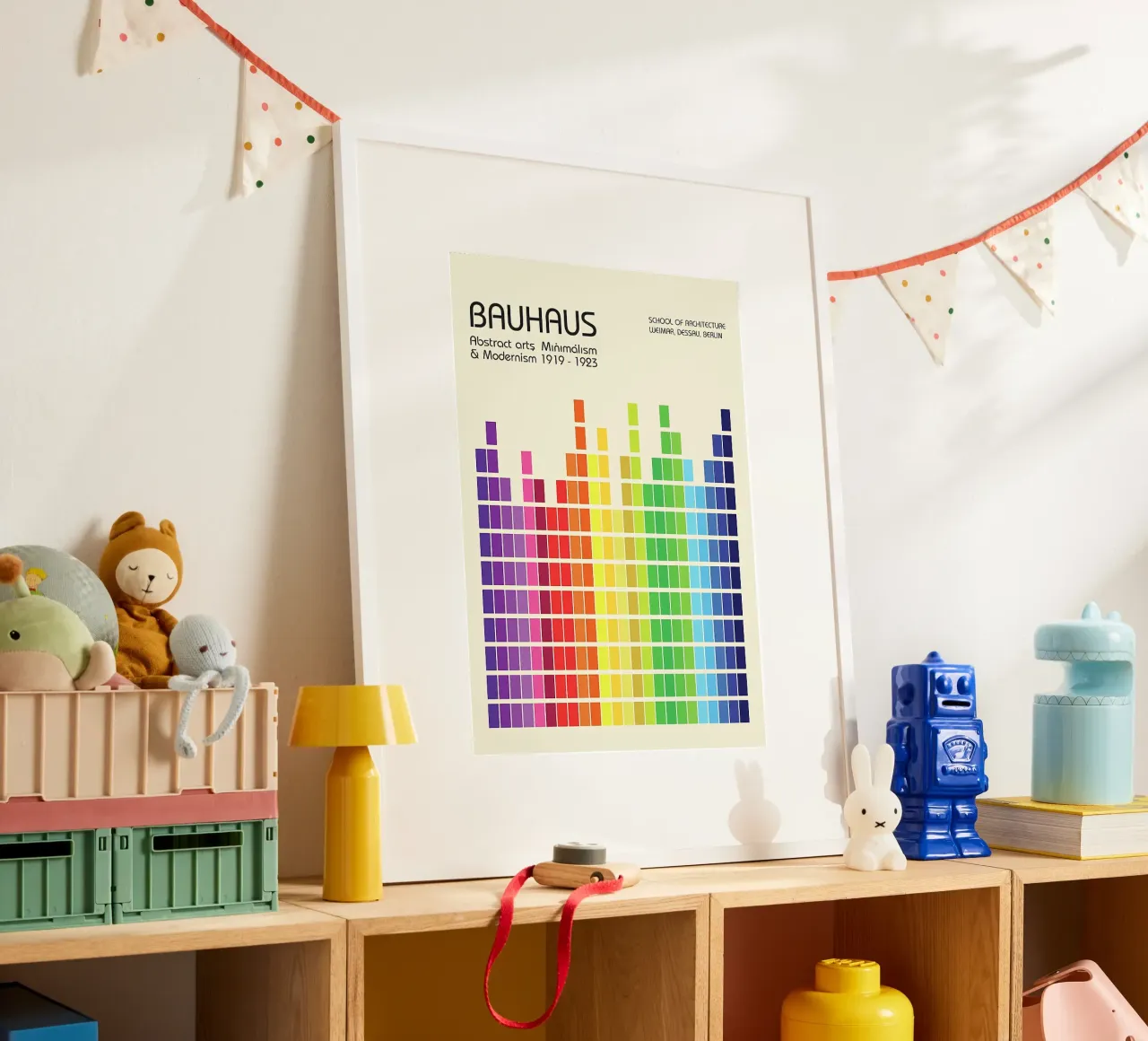 Arcobaleno Bauhaus poster con telaio in plastica da Charles A Boudreau