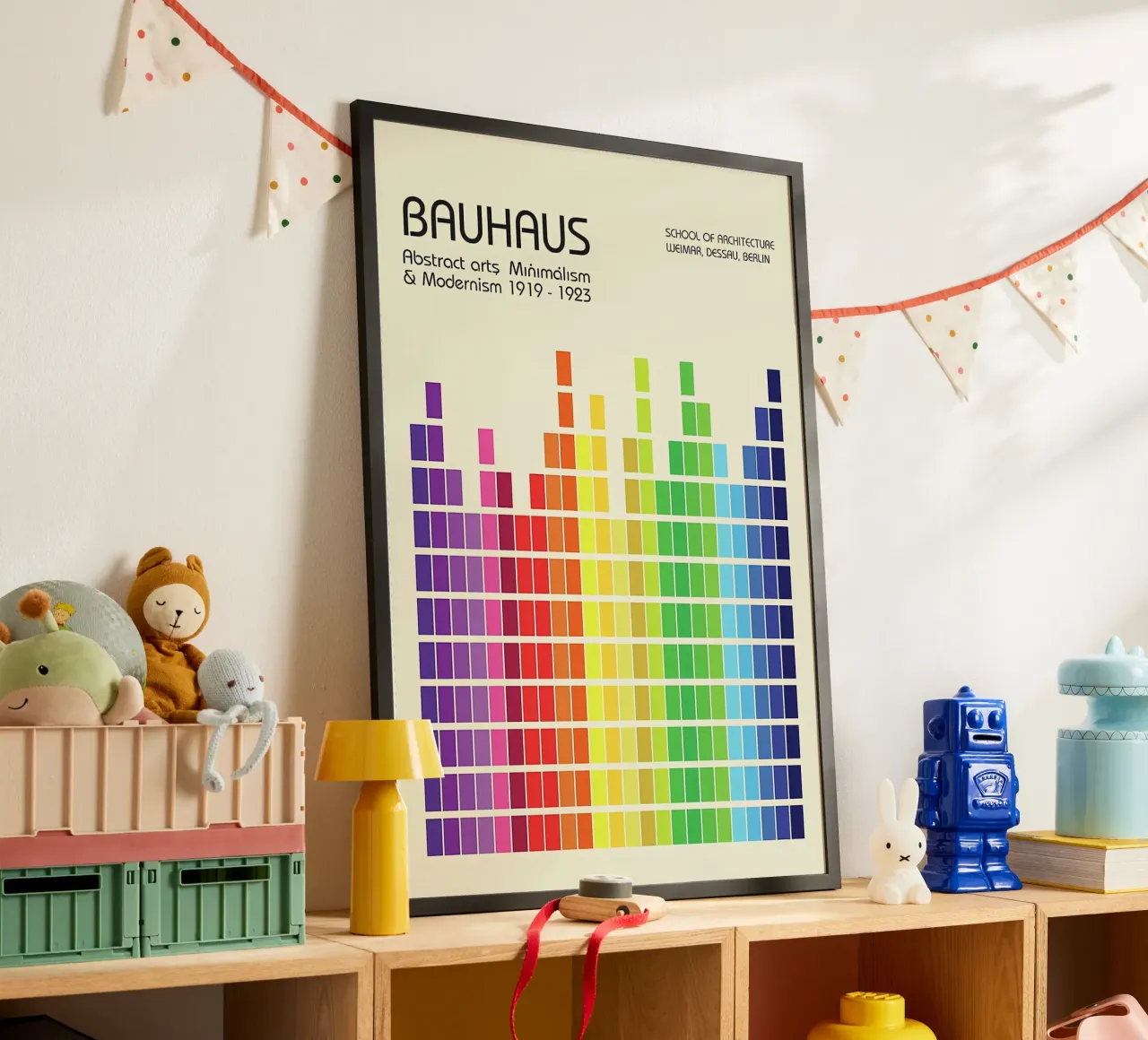 Arcobaleno Bauhaus poster con telaio in plastica da Charles A Boudreau