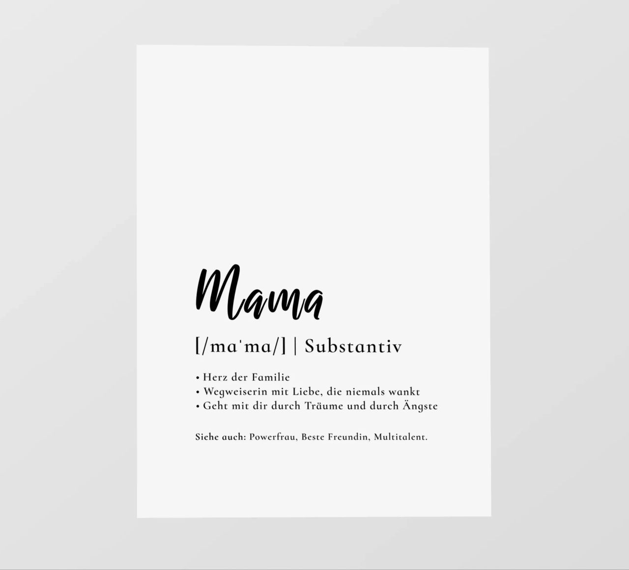 Mama - Definition Muttertag Geschenk pellicola backlit da Typo Designs