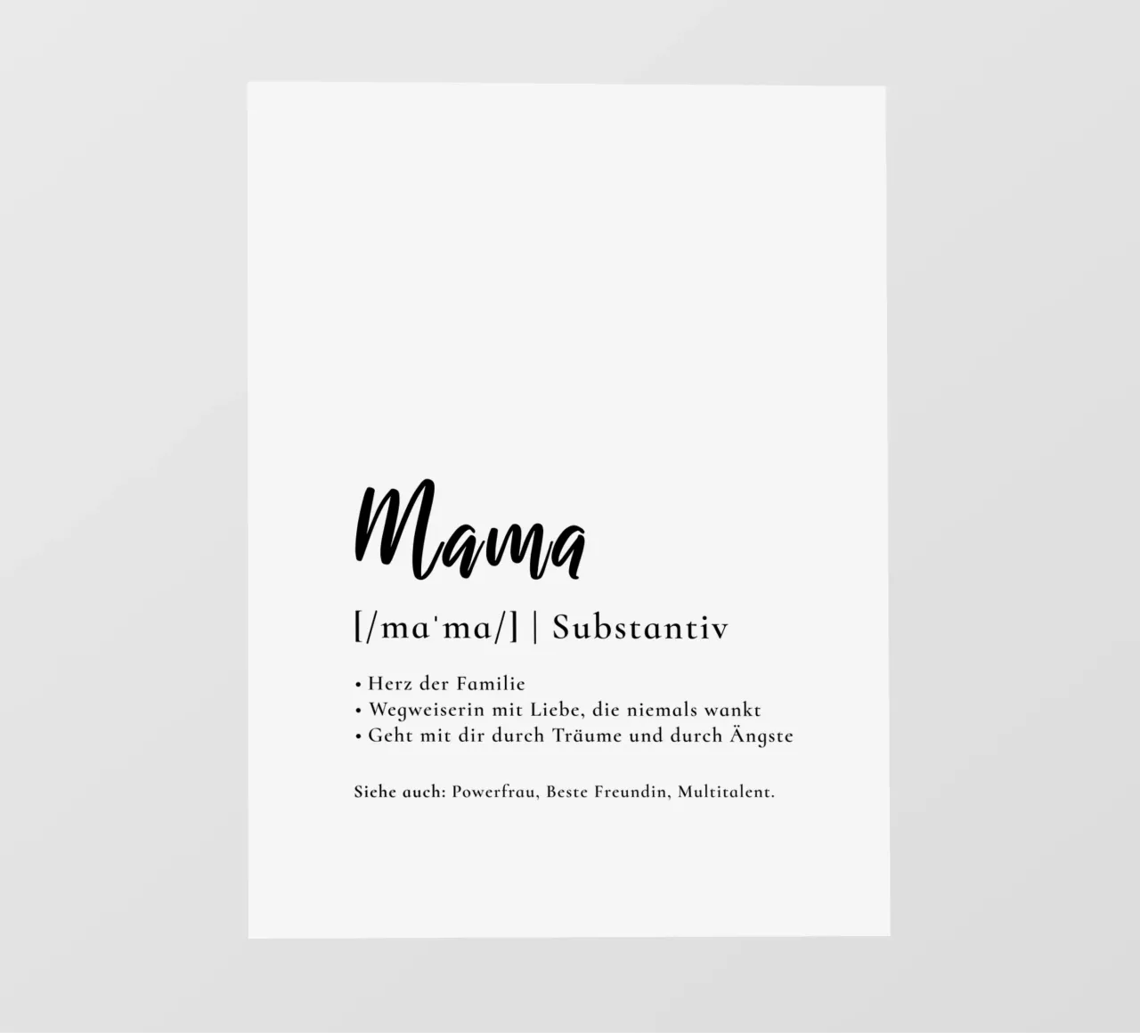 Mama - Definition Muttertag Geschenk telo in pvc da Typo Designs