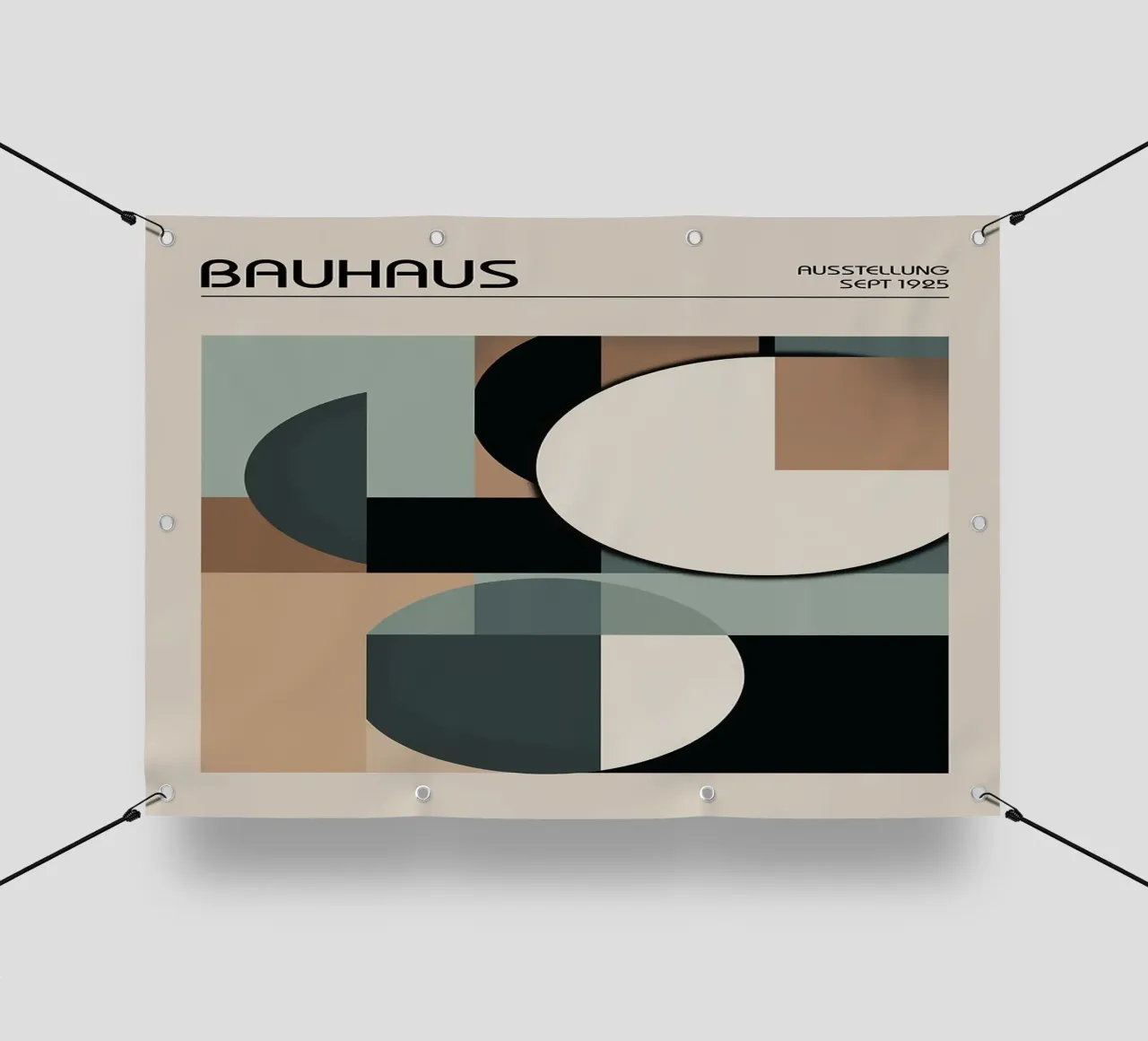 Arte geometrica retrò Bauhaus telo in pvc da Charles A Boudreau