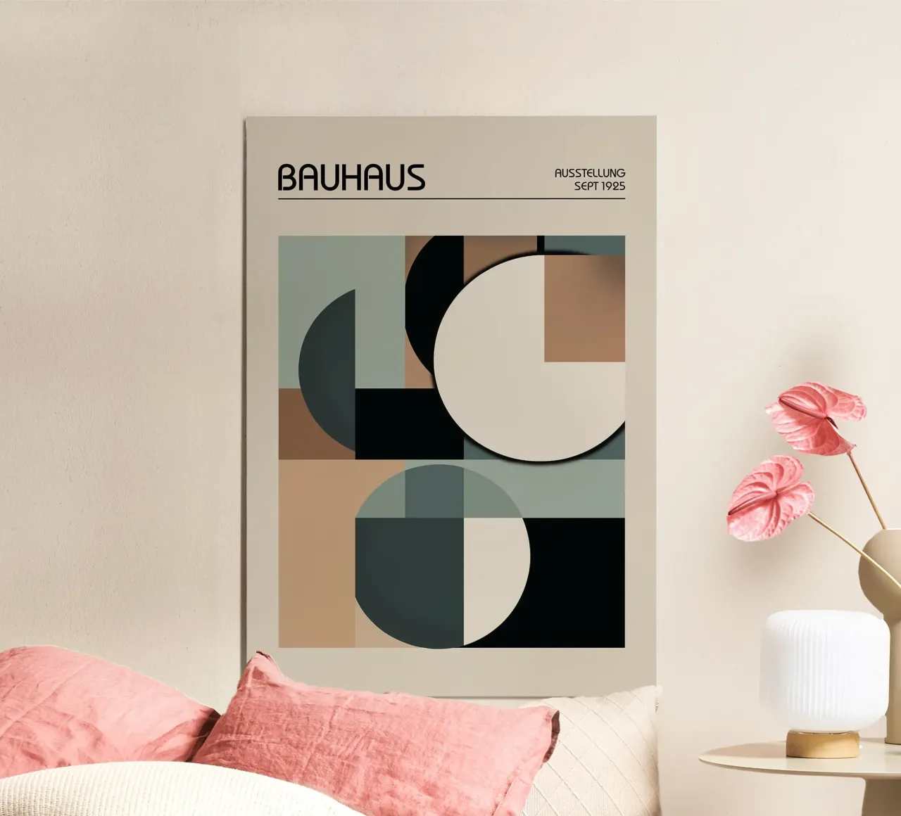 Arte geometrica retrò Bauhaus poster con telaio in plastica da Charles A Boudreau