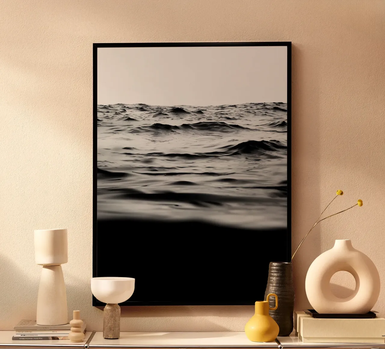 Orizzonte del Mar Nero poster con telaio in legno da Moon  Bloom