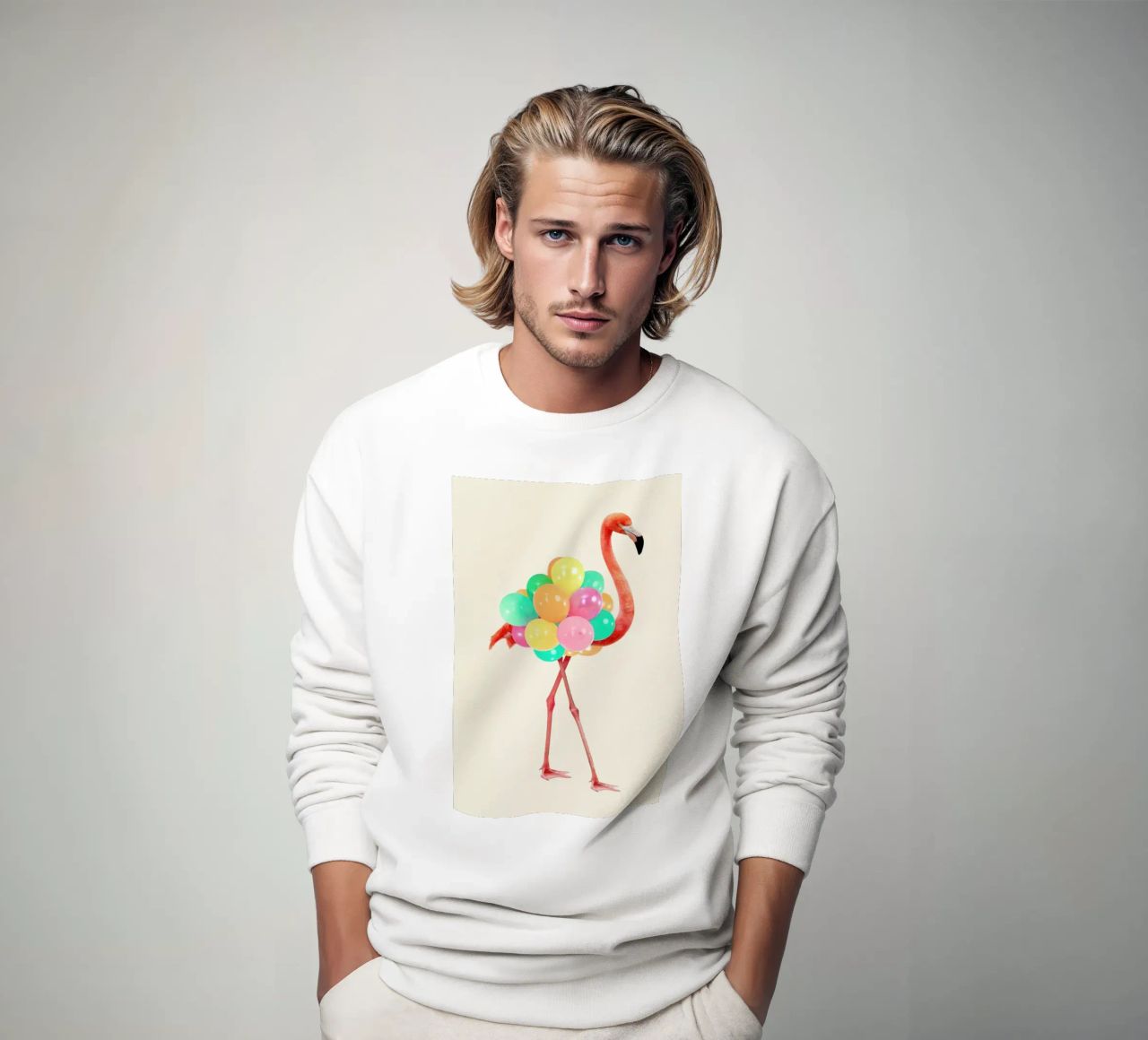 Flamingo Party felpa da Paul Fuentes Design