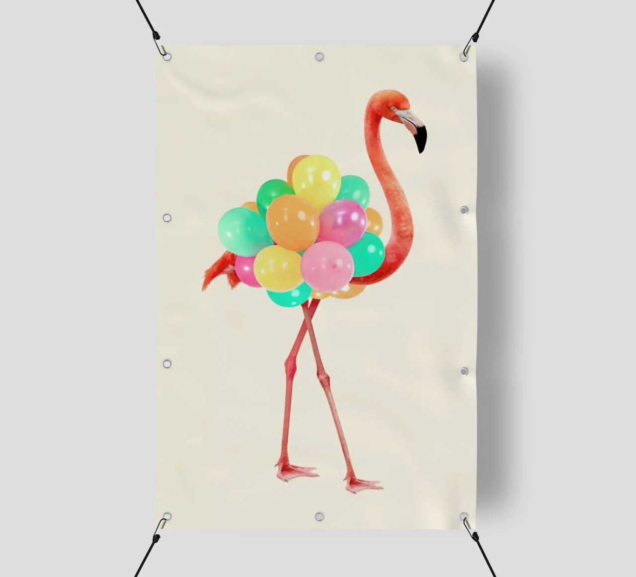 Flamingo Party telo in pvc da Paul Fuentes Design