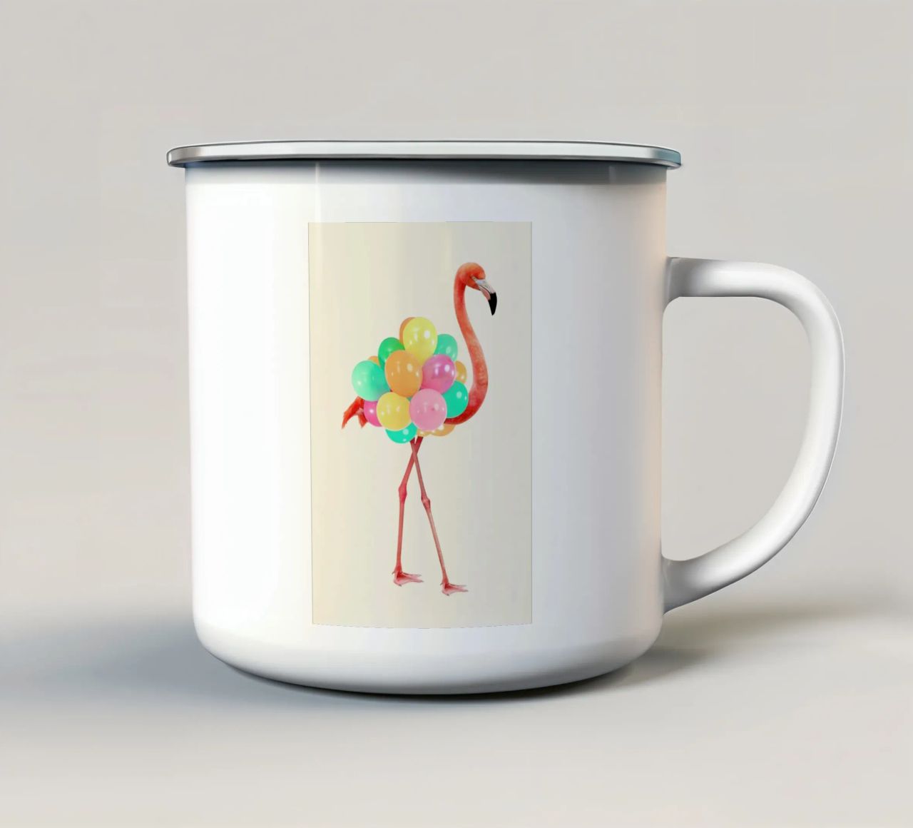 Flamingo Party tazza in smalto da Paul Fuentes Design