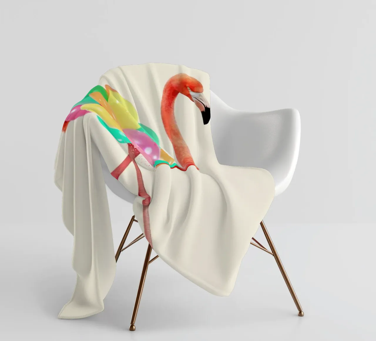 Flamingo Party coperta in pile da Paul Fuentes Design