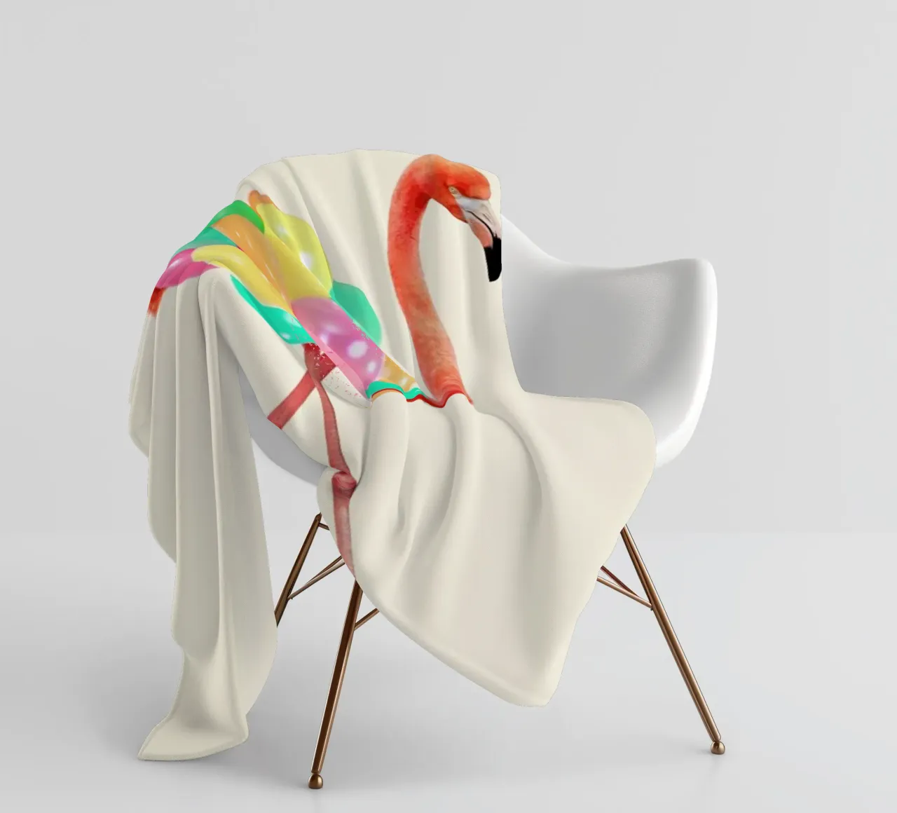 Flamingo Party coperta in pile da Paul Fuentes Design